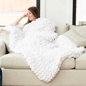 White Luxury Throw on Couch