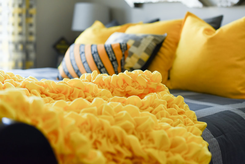Luxury Yellow Throw Bedding